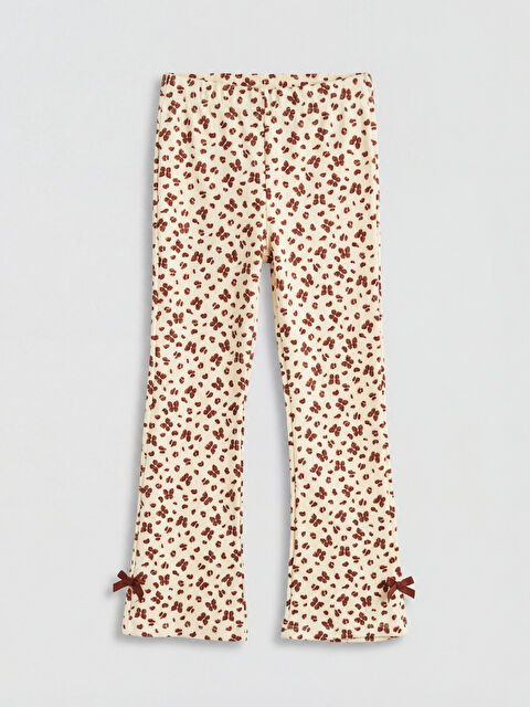 LCW Kids Desenli Kız Çocuk İspanyol Paça Tayt Pantolon	 - S6JU23Z1-LRB