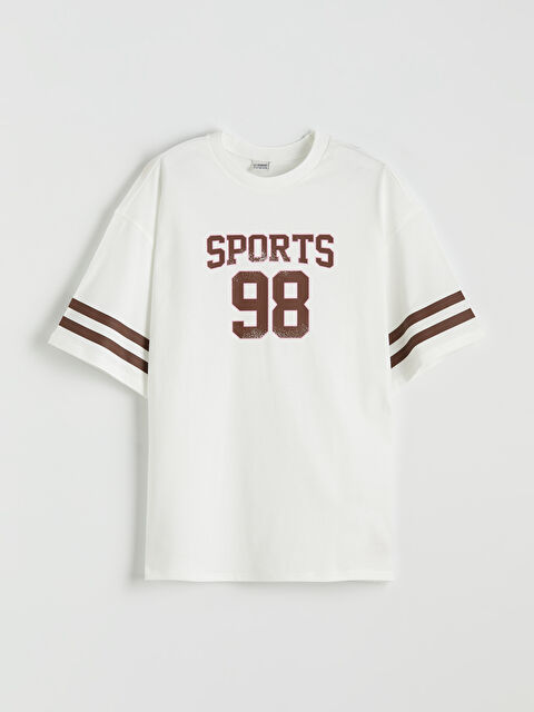 LCW Kids Bisiklet Yaka Baskılı Kız Çocuk Tişört - S6JV24Z4-FEU