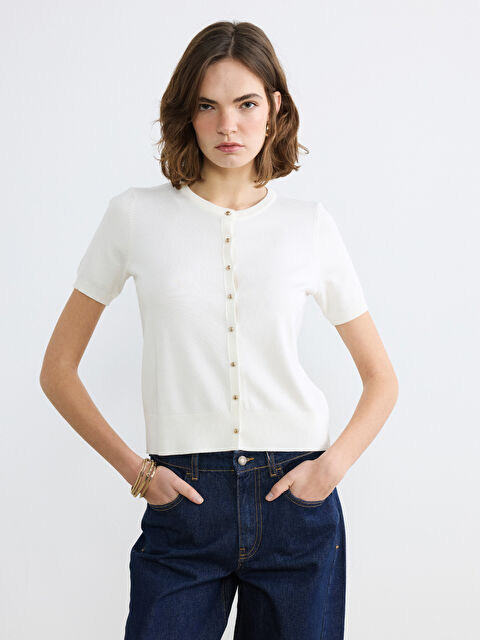 LCW Vision Woman ECRU Cardigan - S6JV47Z8-FDJ