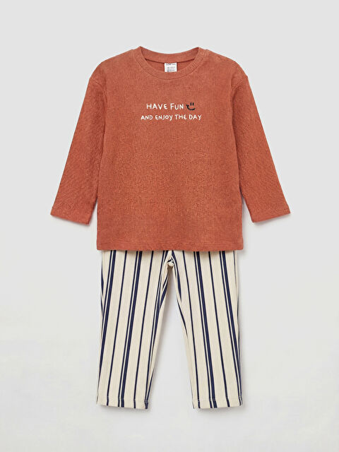 LCW baby Bisiklet Yaka Erkek Bebek Pantolon ve Tişört - S6JV50Z1-H2C