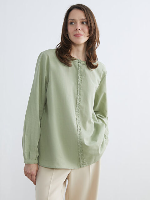 LCW Grace Hakim Yaka Fırfırlı Bluz - S6JV82Z8-GUY