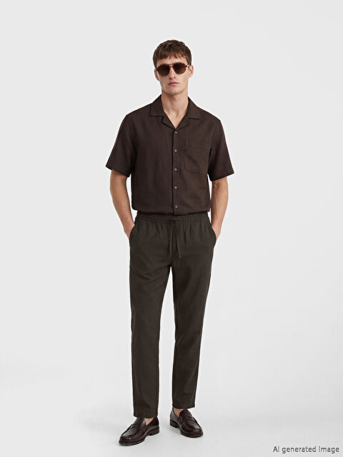 LCW Vision Standart Fit Keten Görünümlü Erkek Pantolon - S6JY54Z8-CT9