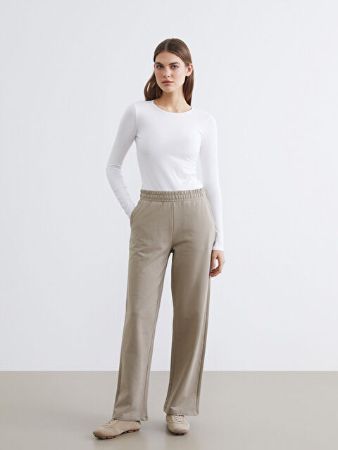 LCW ECO Beli Lastikli Geniş Paça Kadın Eşofman Altı - S6JY66Z8-KL8