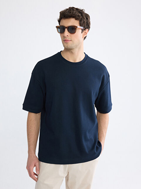 LC WAIKIKI Oversize Fit Bisiklet Yaka Erkek Tişört - S6JY74Z8-YRV