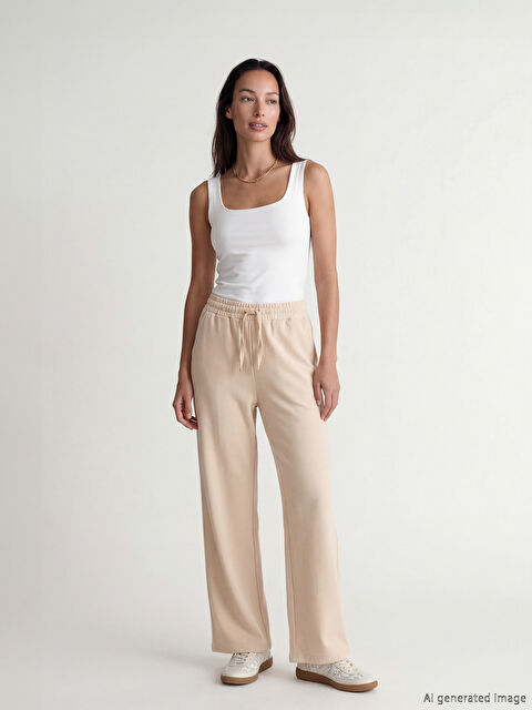 LC WAIKIKI Beli Lastikli Geniş Paça Kadın Eşofman Altı	 - S6JY80Z8-G5N