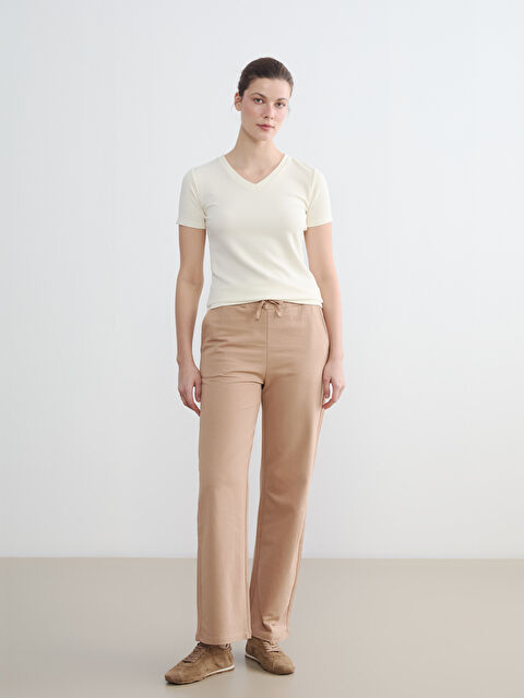 LC WAIKIKI Beli Lastikli Geniş Paça Kadın Eşofman Altı	 - S6JY80Z8-GWB