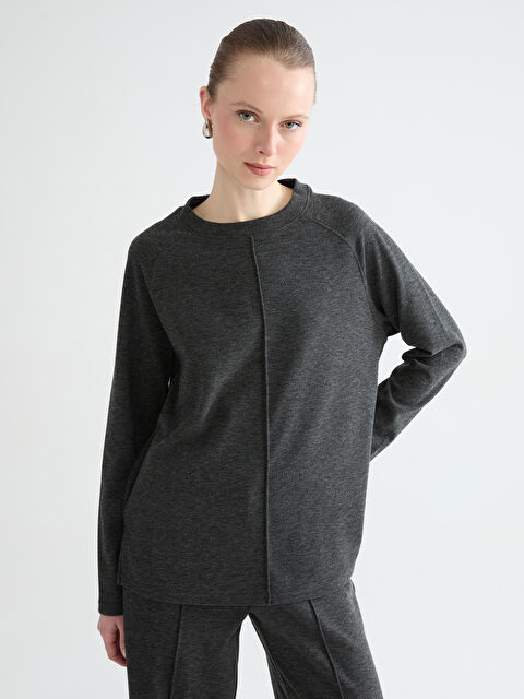 LCW Comfort Women's Crew Neck Sweatshirt - S6JY98Z8-CVL
