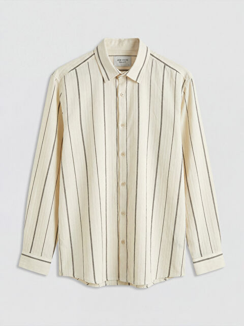 LCW Vision Regular Fit Çizgili Armürlü Erkek Gömlek - S6K028Z8-LGE