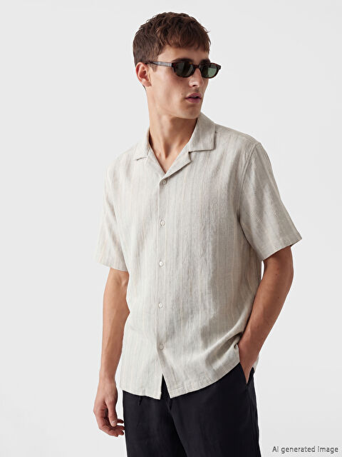 LCW Vision Regular Fit Çizgili Erkek Dokulu Gömlek