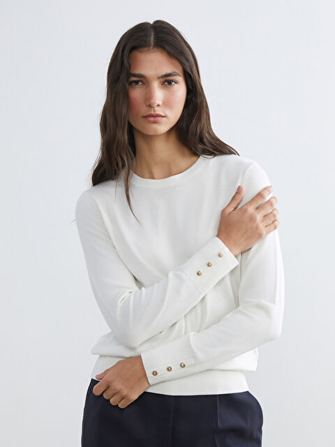 LCWAIKIKI Classic Bisiklet Yaka Kadın Triko Kazak - S6K049Z8-R9J