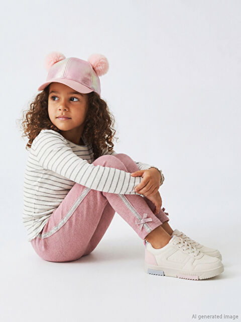 LCW Kids Simli Fiyonk Detaylı Kız Çocuk Tayt 2'li - S6K072Z1-FYX