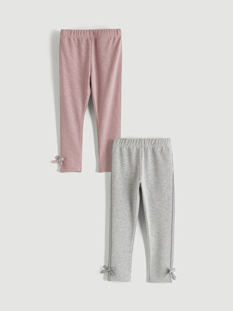 LCW Kids Fiyonk Detaylı Kız Çocuk Tayt 2'li - S6K072Z1-FYX