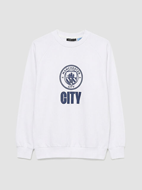 XSIDE ACTIVE Bisiklet Yaka Manchester City Baskılı Erkek Sweatshirt - S6K084Z8-Q6K