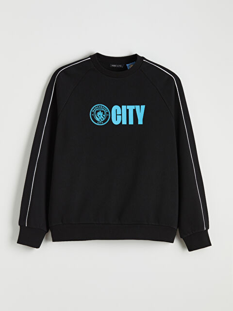 XSIDE ACTIVE Bisiklet Yaka Manchester City Baskılı Erkek Sweatshirt - S6K090Z8-CVL