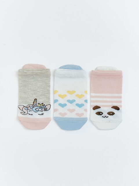 LC WAIKIKI Desenli Kız Çocuk Patik Çorap 3'lü