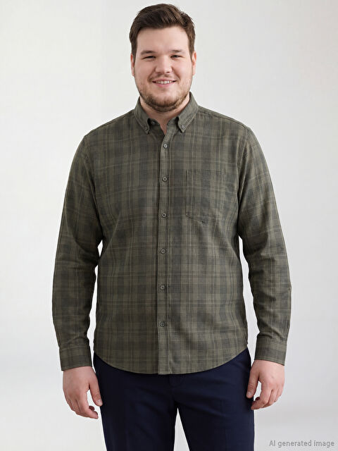 LCWAIKIKI Classic Regular Fit Ekose Gabardin Erkek Gömlek - S6K171Z8-LMU