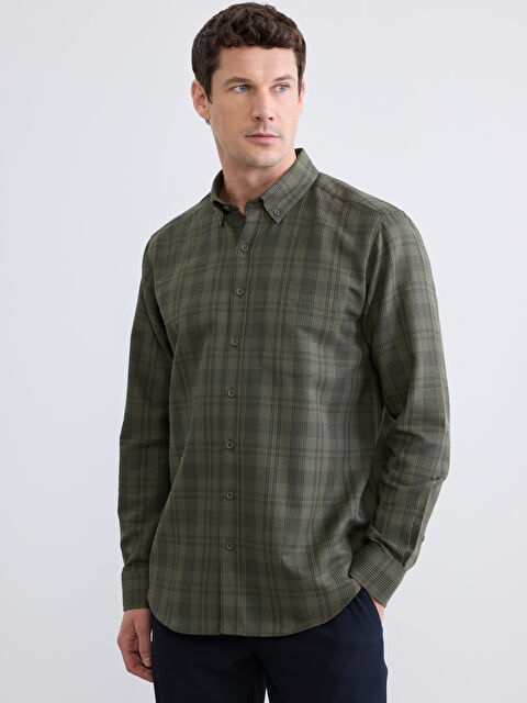 LCWAIKIKI Classic Regular Fit Ekose Gabardin Erkek Gömlek - S6K171Z8-LMU