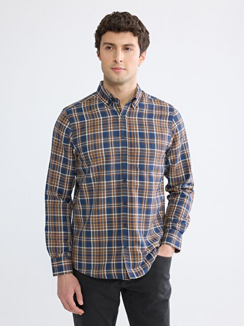 LCWAIKIKI Classic Regular Fit Ekose Desenli Gabardin Erkek Gömlek	 - S6K172Z8-LLQ