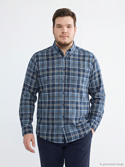 LCWAIKIKI Classic Regular Fit Ekose Desenli Gabardin Erkek Gömlek	