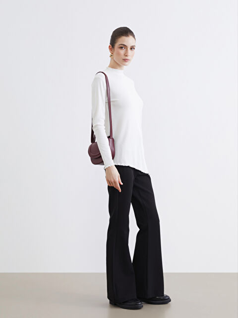 LCW Modest Beli Lastikli İspanyol Paça Kadın Pantolon - S6K211Z8-CVL