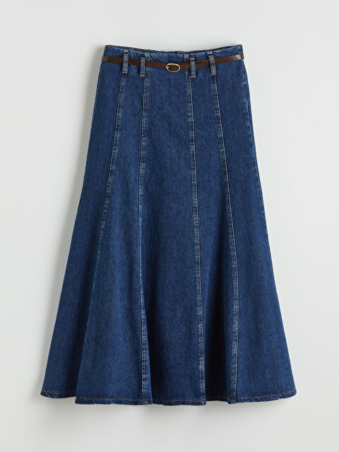 LCW Vision Yüksek Bel Kemerli Kloş Jean Etek - S6K229Z8-507