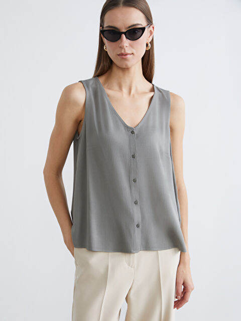 LC WAIKIKI V Yaka Dokulu Bluz - S6K230Z8-11G