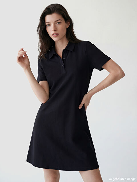 LCW Comfort Gömlek Yaka Mini Elbise - S6K235Z8-CVL