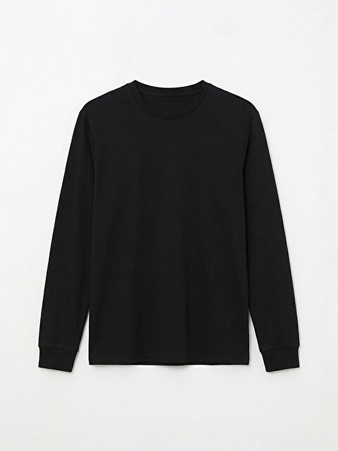 LCWAIKIKI Classic Bisiklet Yaka Uzun Kollu Erkek Tişört - S6K248Z8-CVL