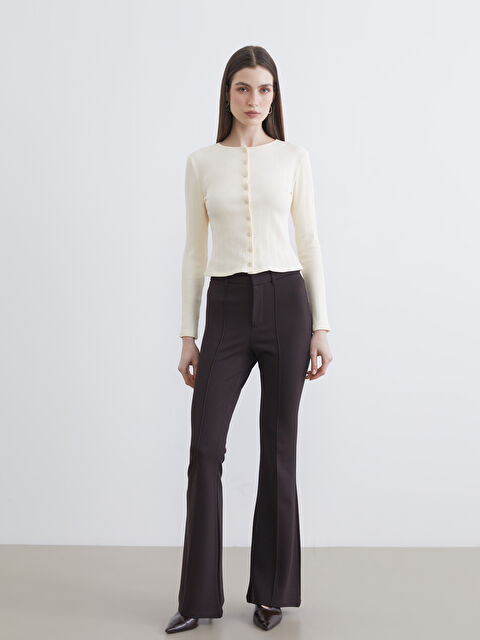 LCW Modest Yüksek Bel İspanyol Paça Kadın Pantolon - S6K254Z8-HCQ