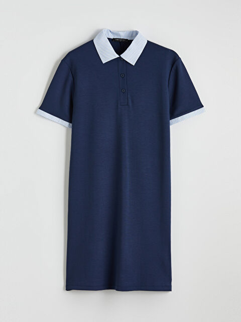 LCW Comfort Gömlek Yaka Kısa Kollu Elbise - S6K258Z8-HEL