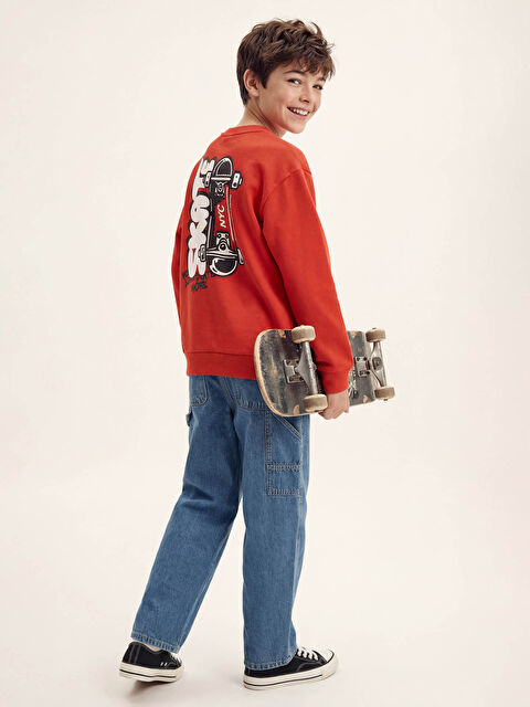 LCW Kids Baskılı Erkek Çocuk Kalın Sweatshirt - S6K270Z4-1AW