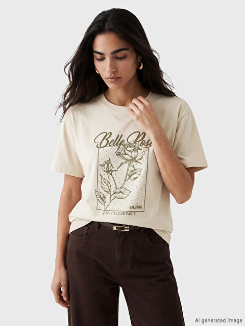 LCW Vision Woman BEIGE T-Shirt
