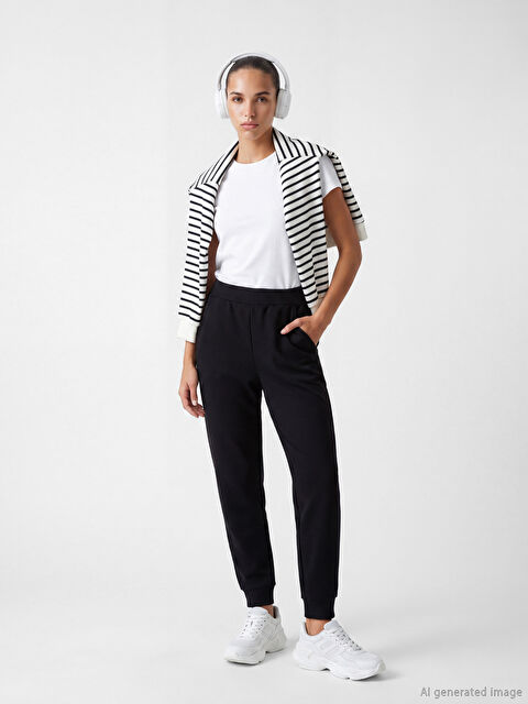 KOOR SPORT Beli Lastikli Kadın Jogger Eşofman Altı