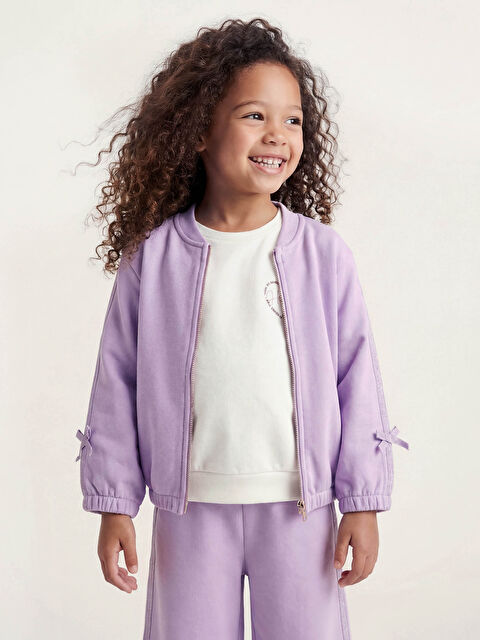 LCW Kids Fiyonk Detaylı Kız Çocuk Fermuarlı Sweatshirt - S6K344Z1-KYA