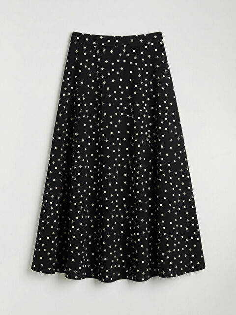 LCW Modest Beli Fermuarlı Puantiyeli Kloş Etek - S6K376Z8-LQJ