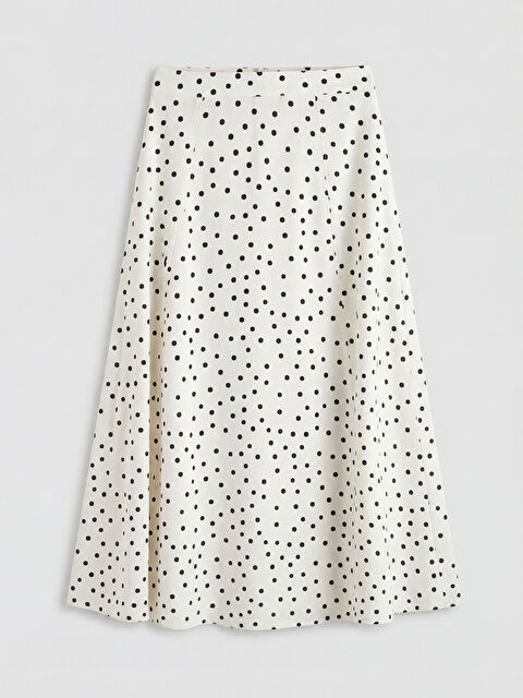 LCW Modest Beli Fermuarlı Puantiyeli Kloş Etek	 - S6K376Z8-LRA