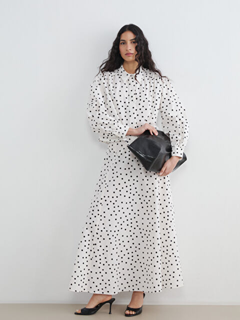 LCW Modest Beli Fermuarlı Puantiyeli Kloş Etek	 - S6K376Z8-LRA