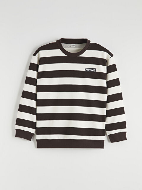 LCW Kids Bisiklet Yaka NYC Baskılı Erkek Çocuk Sweatshirt