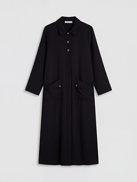 LCW Grace Büyük Beden Gömlek Yaka Kadın Ferace - S6K405Z8-CVL