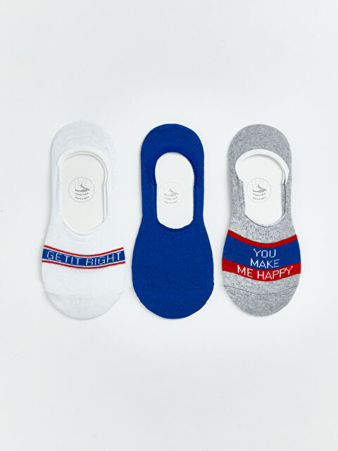 LCW ECO Yazı Baskılı Kadın Babet Çorap 3'lü