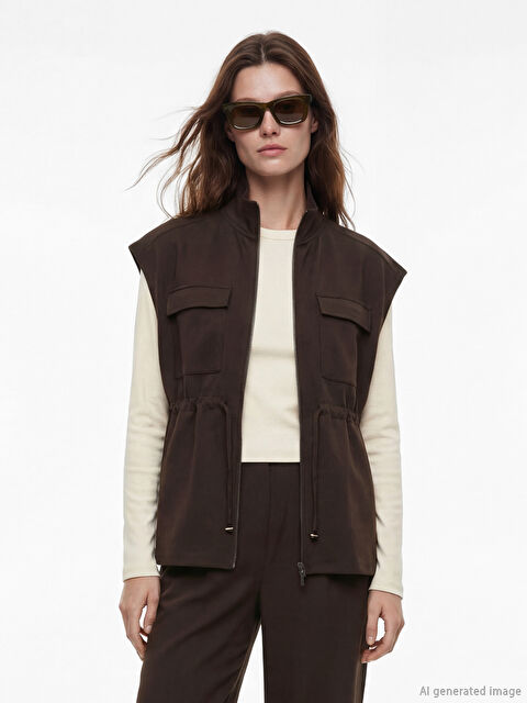 LCW Modest Dik Yaka Kadın Yelek - S6K430Z8-HMK