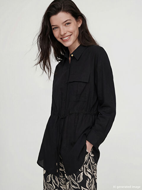 LCW Comfort Bağlama Detaylı Büzgülü Kadın Gömlek - S6K433Z8-CVL