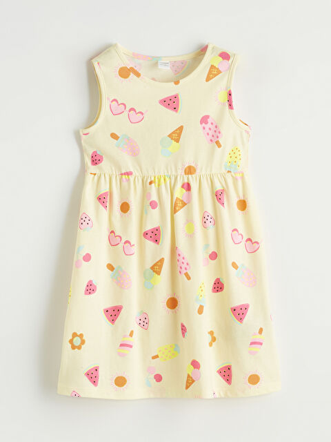 LCW Kids Desenli Kız Çocuk Elbise - S6K462Z1-LUG