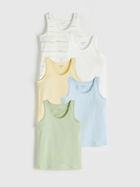 LCW Kids Bisiklet Yaka Erkek Çocuk Atlet 5'li - S6K489Z1-LRA