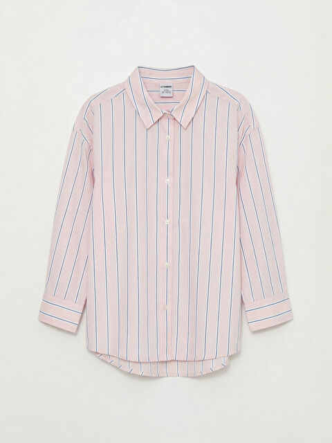 LCW Kids Girls' Striped Poplin Shirt - S6K545Z4-LHK
