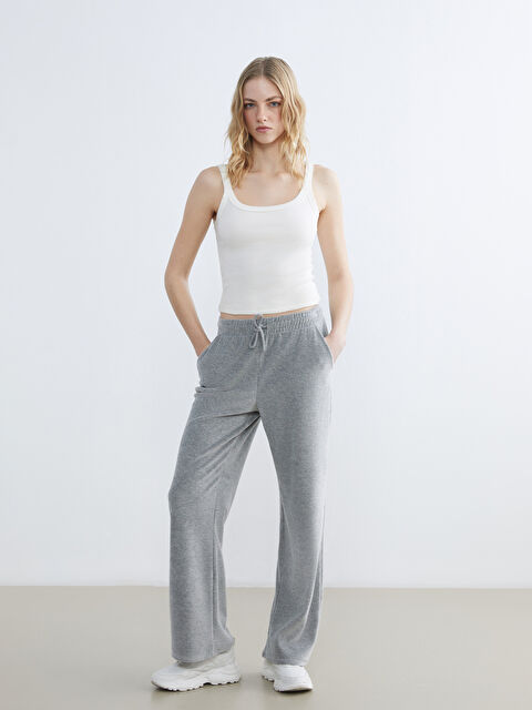 LCW Vision Beli Lastikli Kadife Kadın Eşofman Altı - S6K569Z8-JMD