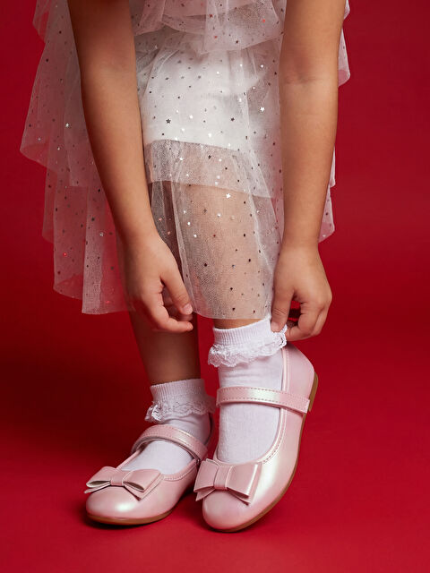 LCW STEPS Fiyonk Detaylı Kız Bebek Babet  - S6K658Z1-DMQ