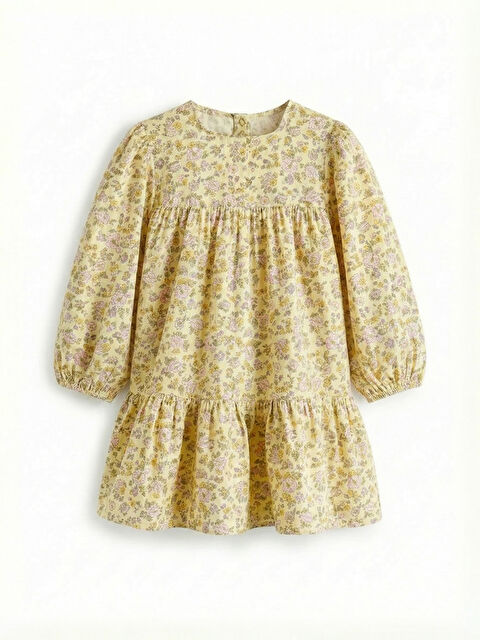 LC WAIKIKI Kare Yaka Çiçekli Kız Çocuk Elbise - S6K670Z1-LU9