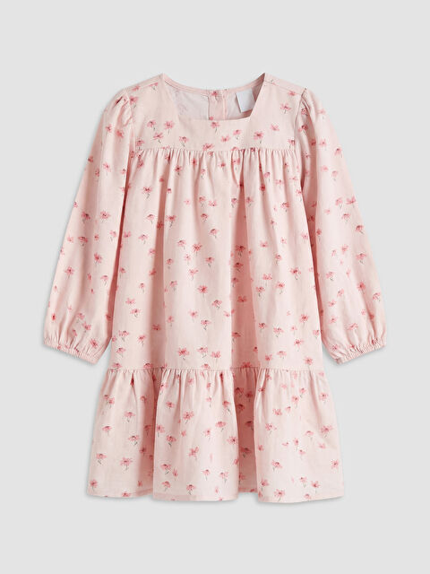 LC WAIKIKI Kare Yaka Çiçekli Kız Çocuk Elbise - S6K670Z1-LT4