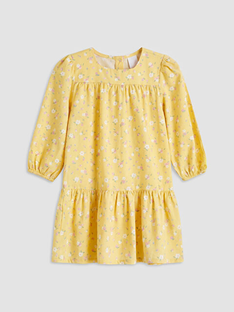 LC WAIKIKI Kare Yaka Çiçekli Kız Çocuk Elbise - S6K670Z1-LUG